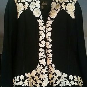 Nicole Miller Sz 12 2pc Blk Suit